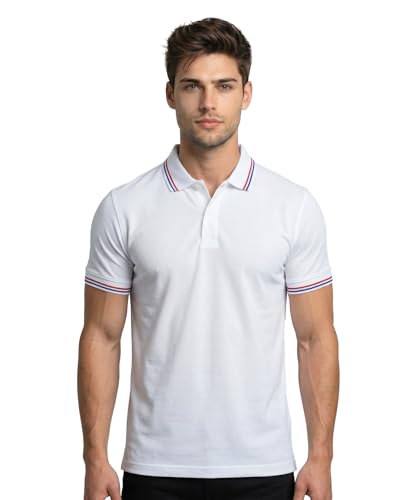 AWG ALL WEATHER GEAR Cotton Polo T-Shirt | Half Sleeve Plain-Regular Fit | Soft Breathable Solid Tee | Collar Tshirts | Casual & Office Wear | Comfortable Everyday Cotton Polo | Mens Tshirts