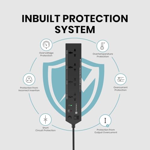 Portronics Power Plate 10 Extension Board with 4 Universal Sockets, 2 Meter Long Cord, 1500 Watts, 6 Amp Multi Plug for Office & Home Appliances (Black) - Image 6