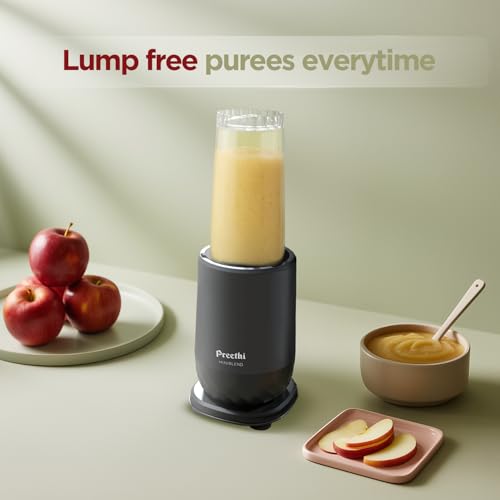 Preethi MiniBlend - Compact Blender & Juicer for Lump Free Purees & Smoothies | 25,000 RPM | Two Razor sharp Ninja blades, Two Leak-proof Jars with Sipper & Storage Lids | Free Lifelong Service - Image 4