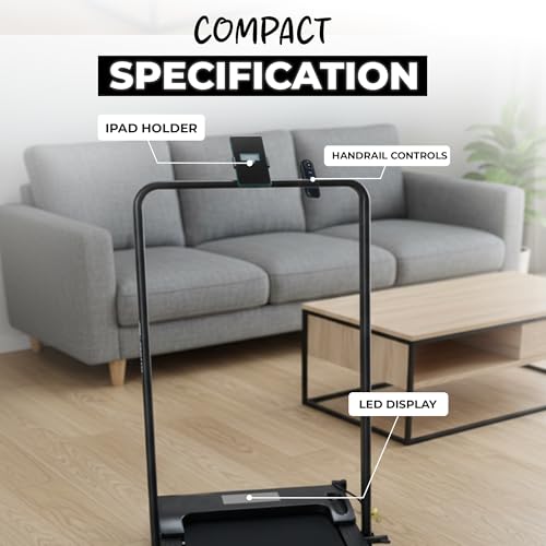 Durafit91 Compact 2.5HP Peak BLDC Motor Treadmill with Mobile Stand & Remote Control | 120 kg User Capacity | 6 km/h Max Speed | LED Display with Foldable Under-Desk Design | Home Use - Image 7