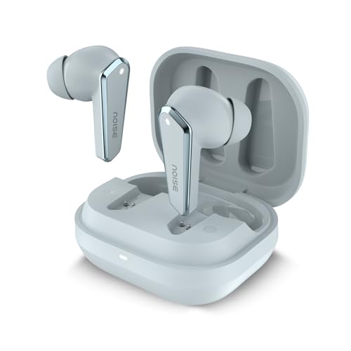 Noise Buds N1 Truly Wireless Earbuds with Chrome Finish, 40H of Playtime, Quad Mic with ENC, Ultra Low Latency Gaming (Up to 40 Ms), Instacharge(10 Min=120 Min), Bluetooth V5.3(Ice Blue)
