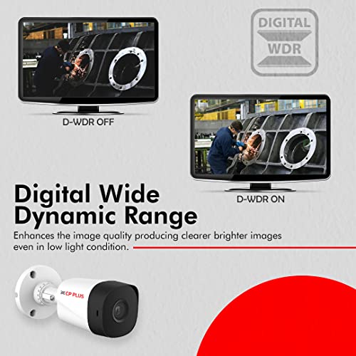 CP PLUS 2.4MP IR Bullet Outdoor Security Camera | 3.6mm Fixed Lens | Max 25/30fps at 2.4MP | DWDR, Day/Night (ICR) | IR Range of 20 Mtrs., Smart IR | Support Built-in Mic - CP-URC-TC24PL2C-V3 - Image 6