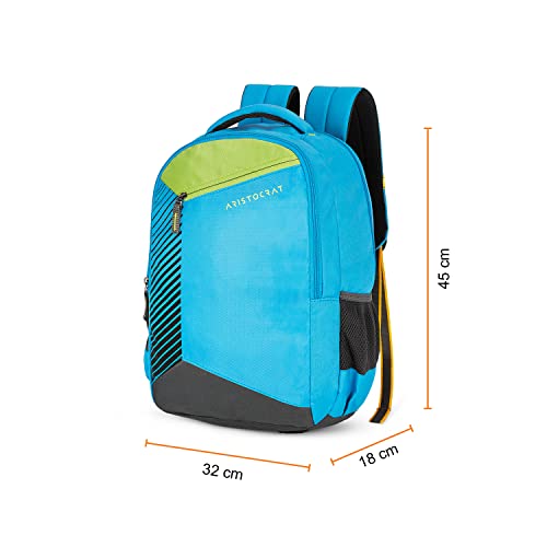 Aristocrat Cosmic 26L Polyester Light Blue 2 Compartment Backpack - Image 7