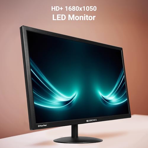 ZEBRONICS V22HD+LED, 22 Inch (55.8cm) LED Monitor, Dual HDMI & VGA Input, HD+1680 x 1050, 220nits Brightness, 5000000:1 Dynamic Contrast Ratio, 16.7M Colors,16:10 Aspect Ratio, Wall Mountable - Image 2