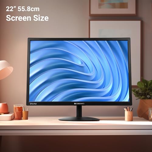 ZEBRONICS V22HD+LED, 22 Inch (55.8cm) LED Monitor, Dual HDMI & VGA Input, HD+1680 x 1050, 220nits Brightness, 5000000:1 Dynamic Contrast Ratio, 16.7M Colors,16:10 Aspect Ratio, Wall Mountable - Image 3