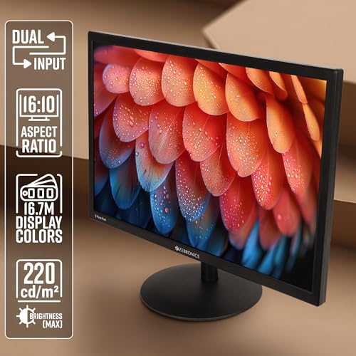 ZEBRONICS V22HD+LED, 22 Inch (55.8cm) LED Monitor, Dual HDMI & VGA Input, HD+1680 x 1050, 220nits Brightness, 5000000:1 Dynamic Contrast Ratio, 16.7M Colors,16:10 Aspect Ratio, Wall Mountable - Image 5