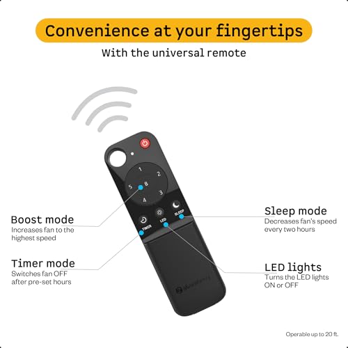 atomberg Efficio Alpha 1200mm BLDC Ceiling Fan with Remote Control | BEE 5 star Rated Energy Efficient Ceiling Fan | High Air Delivery with LED Indicators | 2 Year Warranty (Gloss Black) - Image 5