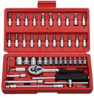 Flipkart SmartBuy High Quality 1/4-Inch Tool Ratchet Wrench Kit Household Socket Set Socket Set(Pack of 46) - Image 3