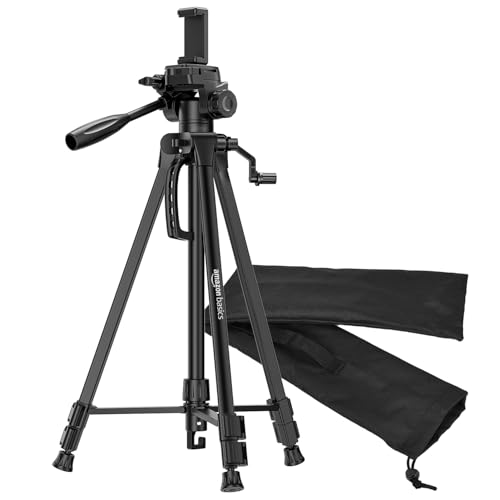 Amazon Basics 60 Inch Tripod for DSLR, Camera | Operating Height: 4.58 Ft. | Maximum Load Capacity up to 4.5kg | Portable Lightweight Aluminium Tripod with 360° Ball Head | Carry Bag Included (Black) - Image 3