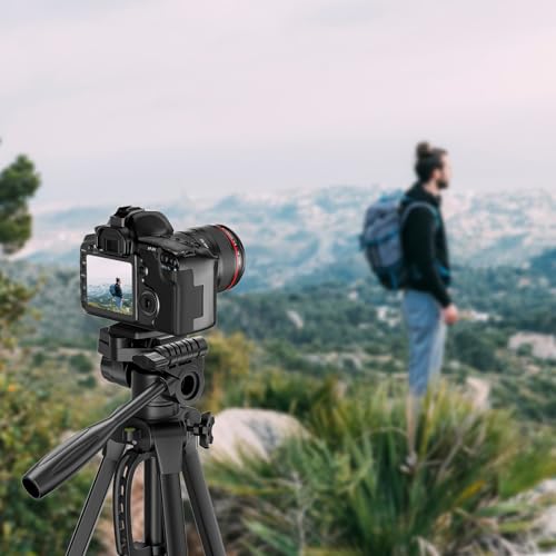 Amazon Basics 60 Inch Tripod for DSLR, Camera | Operating Height: 4.58 Ft. | Maximum Load Capacity up to 4.5kg | Portable Lightweight Aluminium Tripod with 360° Ball Head | Carry Bag Included (Black) - Image 7