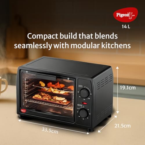 Pigeon Oven Toaster Grill 14 Liters OTG| 900 Watts| Toast, Grill, Bake & Roast | Heat Resistant Tempered Glass| Black - Image 5
