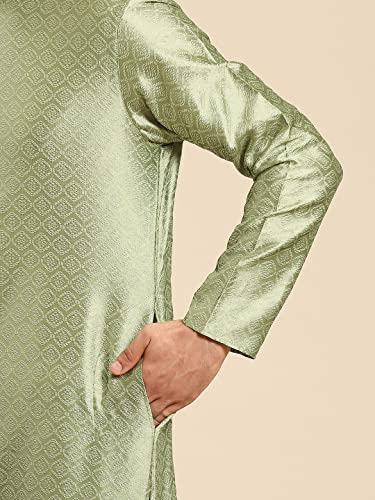 Men's Navy Blue Cotton Festive Wear Regular Fit Woven Design Kurta | Indian Wedding Wear Kurta | Festive Ethnic Kurta - Image 6