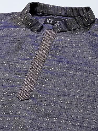 Men's Black Art Silk Regular