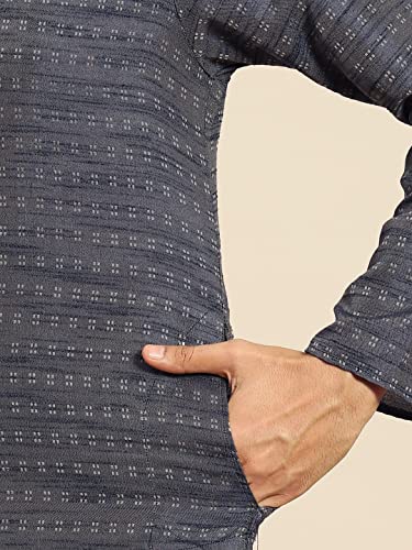 Men's Black Art Silk Regular