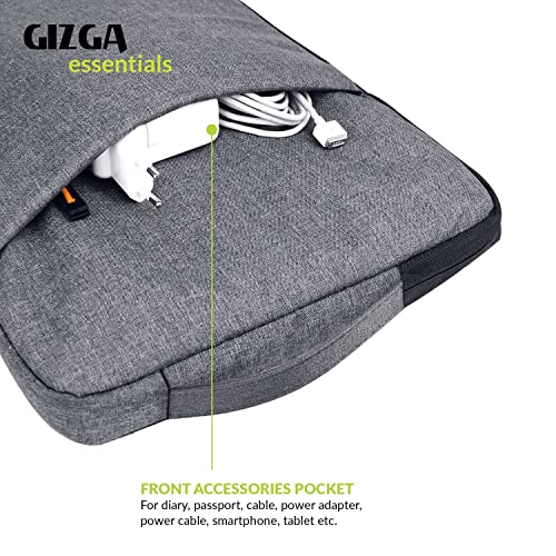 Gizga Essentials Laptop Bag Sleeve Case Cover Pouch for 13.3 Inch Laptop MacBook, Free Accessories Pouch, Water Repellent, Ultra-Light, Easy Carry, Office Bag for Men & Women, Prevents Scratches-Grey - Image 3