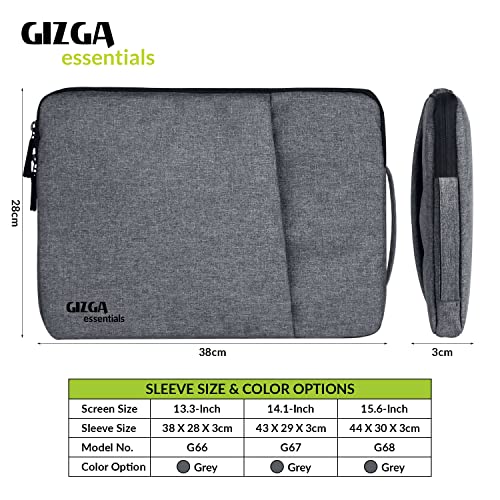 Gizga Essentials Laptop Bag Sleeve Case Cover Pouch for 13.3 Inch Laptop MacBook, Free Accessories Pouch, Water Repellent, Ultra-Light, Easy Carry, Office Bag for Men & Women, Prevents Scratches-Grey - Image 7