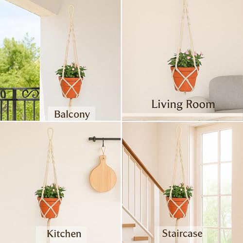 ecofynd Macrame Plant Hanger, Cotton