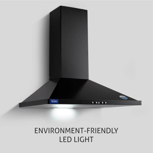 Glen 60 cm 1000 m³/hr Baffle Filter Kitchen Chimney |Pyramid Shaped |(Hood Aqua, Push Buttons Control,Black) - Image 5