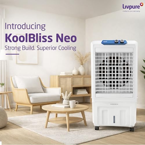 Livpure KoolBliss Neo Desert Cooler 70L |471 Sq. Ft. Area Coverage| 43Ft. Poweful Air Throw|Inverter Compatible|3 Speed Control|Axial Fan Technology| 2 Yrs Motor Warranty & 1 Yr Comprehensive (White) - Image 2