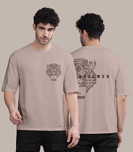BULLMER Black Trendy Front and Back Printed oversized Round Neck T-shirt for men - Image 2