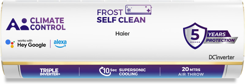 Haier 2025 Model 1.5 Ton 4 Star Split Triple Inverter with Wi-fi AC(HS18K-PYAIR4BN-INV, HU18-4BN-INV, White)