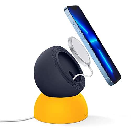 CASEOLOGY by Spigen Wireless Charger Desktop Stand Holder Dock Compatible with MagSafe Charger for iPhone 17/16/15/14/13/12 Series (Not Included Mag-Safe) - Blueberry Navy
