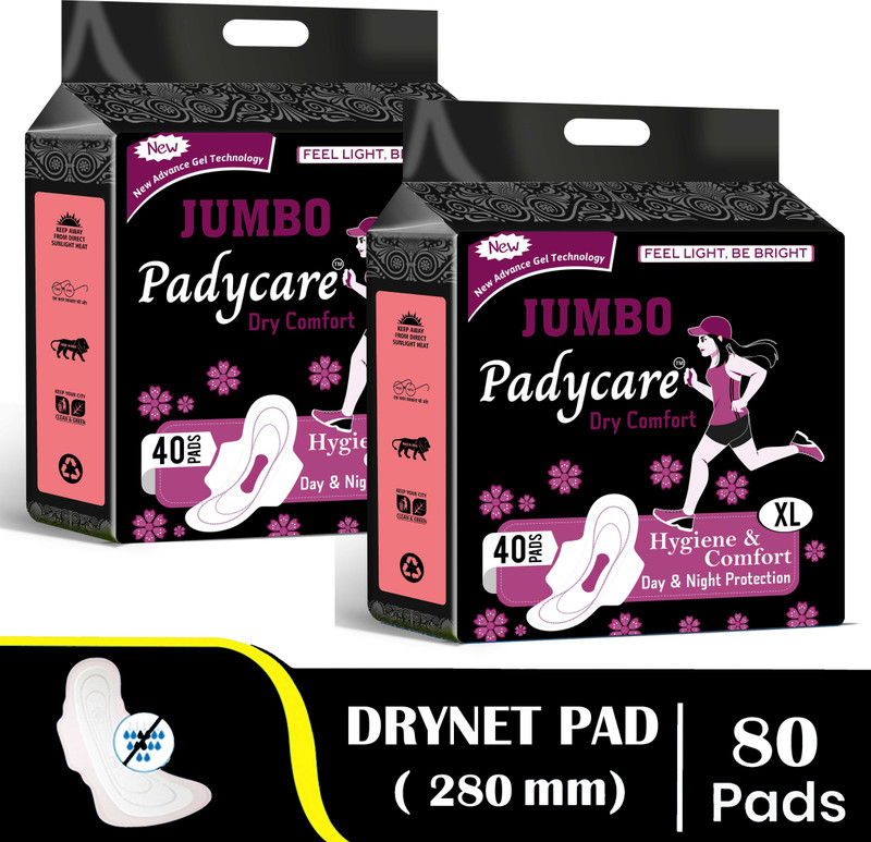Padycare Jumbo XL Maxi Care Dry Comfort Sanitary Pad(Pack of 80)