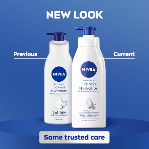 NIVEA Express Hydration Body Lotion, 400ml | 72 H Moisturization & Hydration for Summer | Goodness of Sea Minerals & Deep Moisture Serum | Non Greasy & Healthy Looking Skin |For All Skin Types - Image 3