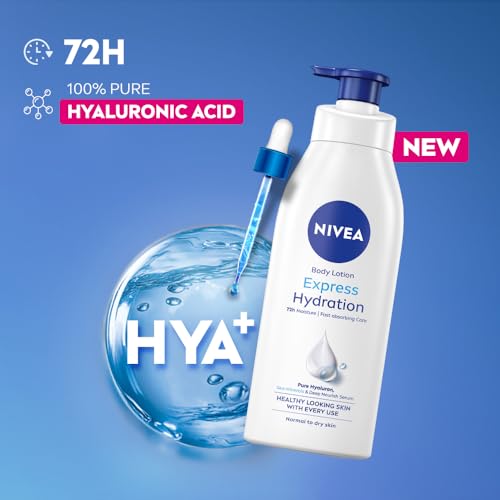 NIVEA Express Hydration Body Lotion, 400ml | 72 H Moisturization & Hydration for Summer | Goodness of Sea Minerals & Deep Moisture Serum | Non Greasy & Healthy Looking Skin |For All Skin Types - Image 4