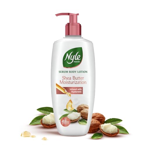 Nyle Serum Body Lotion for All Skin Types | Shea Butter + Hyaluronic + Vitamin B5 | Lightweight, Non-Sticky | 48H Moisturization | Deep Nourish & Soft Skin | 400ml
