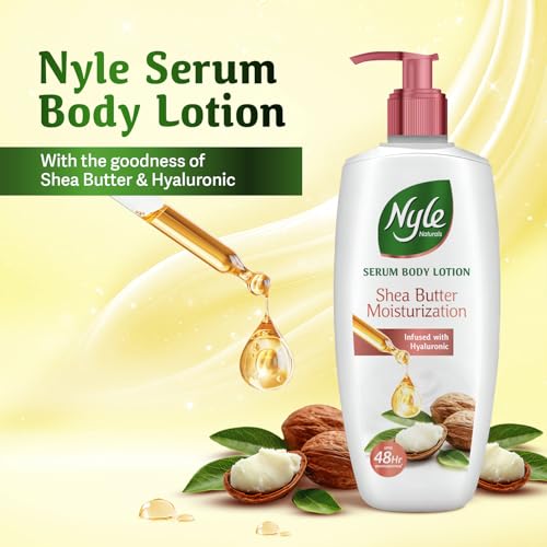 Nyle Serum Body Lotion for All Skin Types | Shea Butter + Hyaluronic + Vitamin B5 | Lightweight, Non-Sticky | 48H Moisturization | Deep Nourish & Soft Skin | 400ml - Image 2