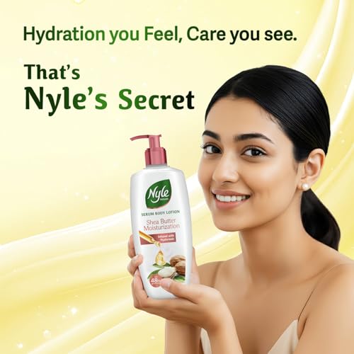 Nyle Serum Body Lotion for All Skin Types | Shea Butter + Hyaluronic + Vitamin B5 | Lightweight, Non-Sticky | 48H Moisturization | Deep Nourish & Soft Skin | 400ml - Image 7