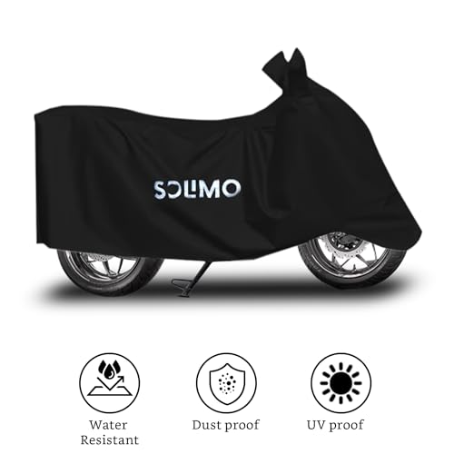 Amazon Brand - Solimo Bike Cover with Carry Bag Compatible with Matter | Water Resistant | Dustproof | UV Protection (Black) - Image 2