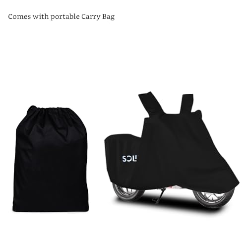 Amazon Brand - Solimo Bike Cover with Carry Bag Compatible with Matter | Water Resistant | Dustproof | UV Protection (Black) - Image 4