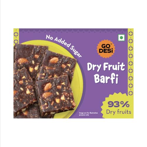 GO DESi - Dry Fruits Barfi | Dates Bar | Anjeer | Khajoor | Nuts | Indian Mithai | Sweets Gift Pack | No Added Sugar | 200 grams