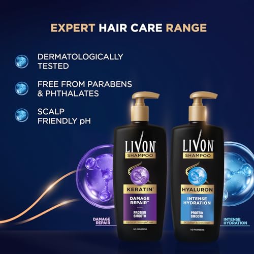 Livon Hyaluron Shampoo for Women & Men | Hydrates Dry & Dull Hair | 2x Soft & Shiny Hair | No Parabens | 650ml - Image 7