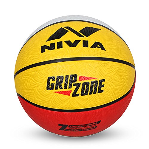 Nivia Grip Zone Basketball Multicolor Size: 7, Outer Material: Rubber