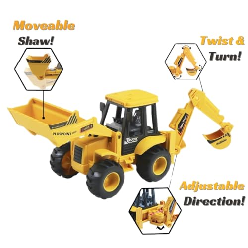 PLUSPOINT Excavator Toy Construction Realistic