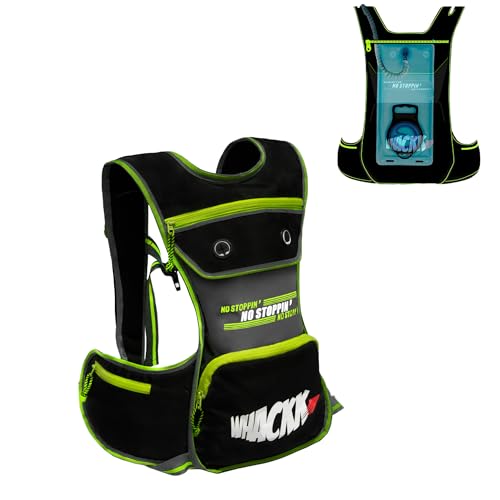 Whackk Whizz Running Bag |Unisex Camping & Hiking | Hydration Pouch Compartment w. Connecting Water ducts Pockets |Exercise & Fitness|Motorcycle Trekking Outdoor (Green)