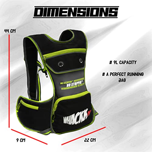 Whackk Whizz Running Bag |Unisex Camping & Hiking | Hydration Pouch Compartment w. Connecting Water ducts Pockets |Exercise & Fitness|Motorcycle Trekking Outdoor (Green) - Image 3