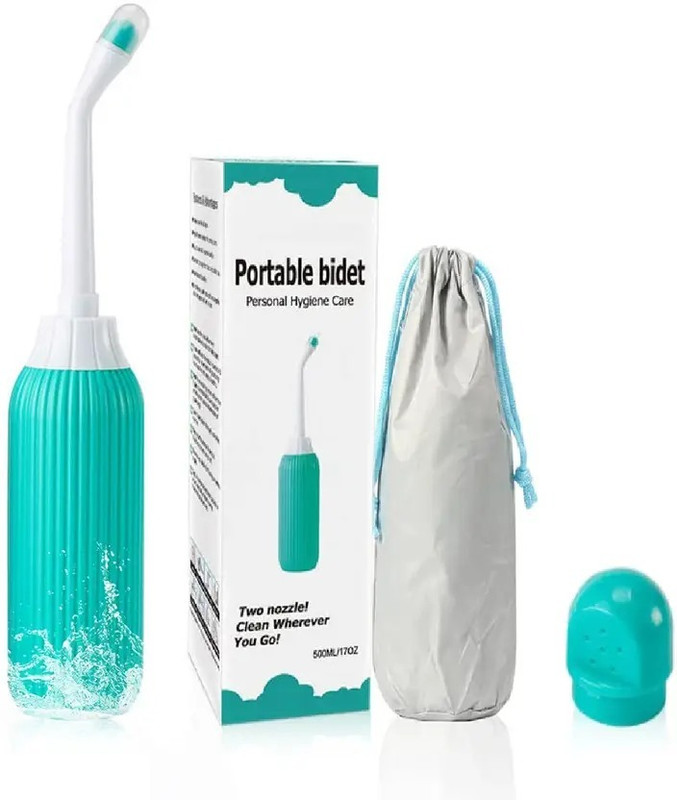 LUXEHOME Portable Retractable Travel Bidet with Bag/2 Nozzles Manual Bidets Manual Bidets(green)