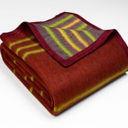 BSB HOME Premium Wool Blend Stripe Blanket | Soft, Warm & Lightweight Full Size Blanket | Red Stripes | 152 x 228 cm, 1800g, 500 GSM | Ideal for Winter & All Seasons