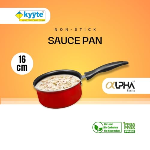 Kyyte Non-Stick Alpha Sauce Pan 16 cm Dia/1.5 Liters Gas Stove Compatible - Image 2
