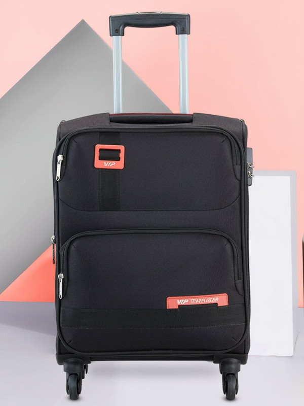 VIP Polyester Soft sided Cabin size trolley with 45L duffle Expandable Cabin Suitcase 4 Wheels - 22 Inch