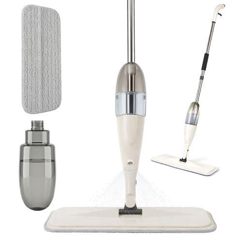 Zureni Spray Mop Set with 1 Adjustable Head Extendable Handle & Replaceable Mop-Pads for Industrial Household Floor Cleaning Mopping