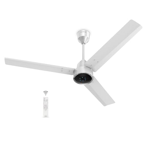 Goldmedal ORYZO BLDC 1200mm BEE Certified 5 Star Rated Ceiling Fan For Home and Office | Remote Control | Anti Dust | Smooth & Silent Operation (Angel White)