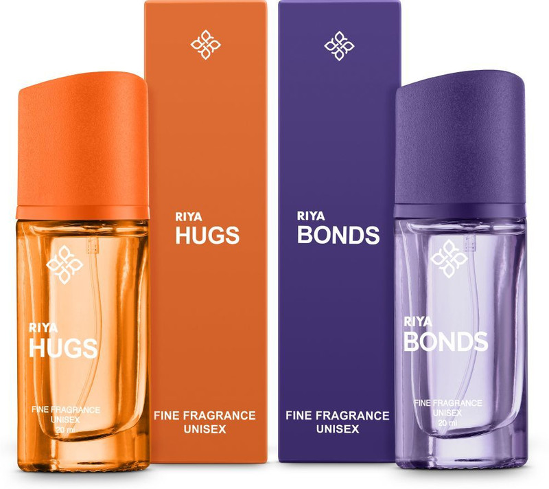 RIYA Hugs and Bonds Perfume for Unisex | 20 ml Each| Set of 2 |Long Lasting Fragrance Eau de Parfum - 40 ml(For Men & Women)