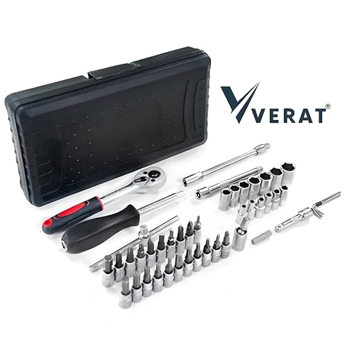 VERAT Chrome Vanadium Steel 46 in 1 Hand Tool Kit - Multi-Purpose Combination Wrench Set With Precision Socket Set - Image 7