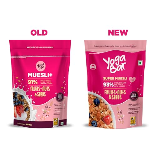Yogabar Wholegrain Breakfast Muesli |Fruits Nuts and Seeds | Dark Chocolate Cranberry |No Sugar Super Muesli |400gm Each - Image 4