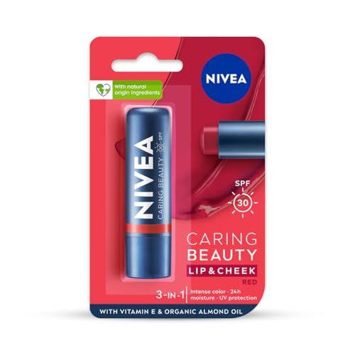 NIVEA Lip Caring Beauty Red Lip Balm | Lip & Cheek Tint with SPF 30 - Image 3